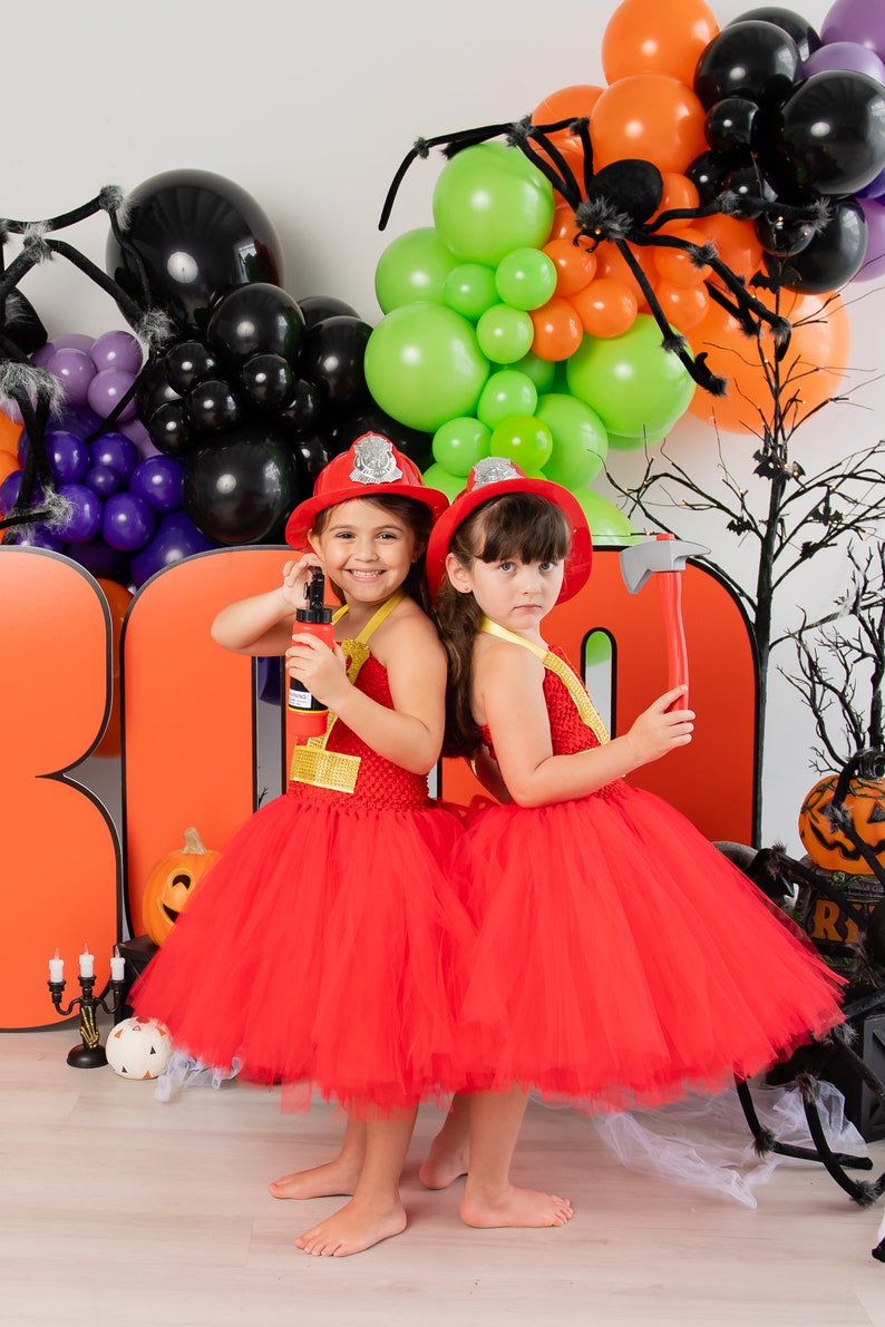Girls Firefighter Costume Dress: Halloween Cosplay image 3