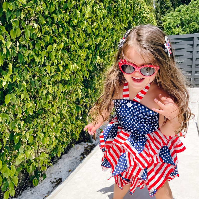Fourth of July toddler dress / My first 4th of July dress/ Girl's Independence Day dress /Fourth of July dress for girls / American flag 