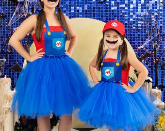 Mario Costume Dress: Adult Women's Tulle Halloween Outfit