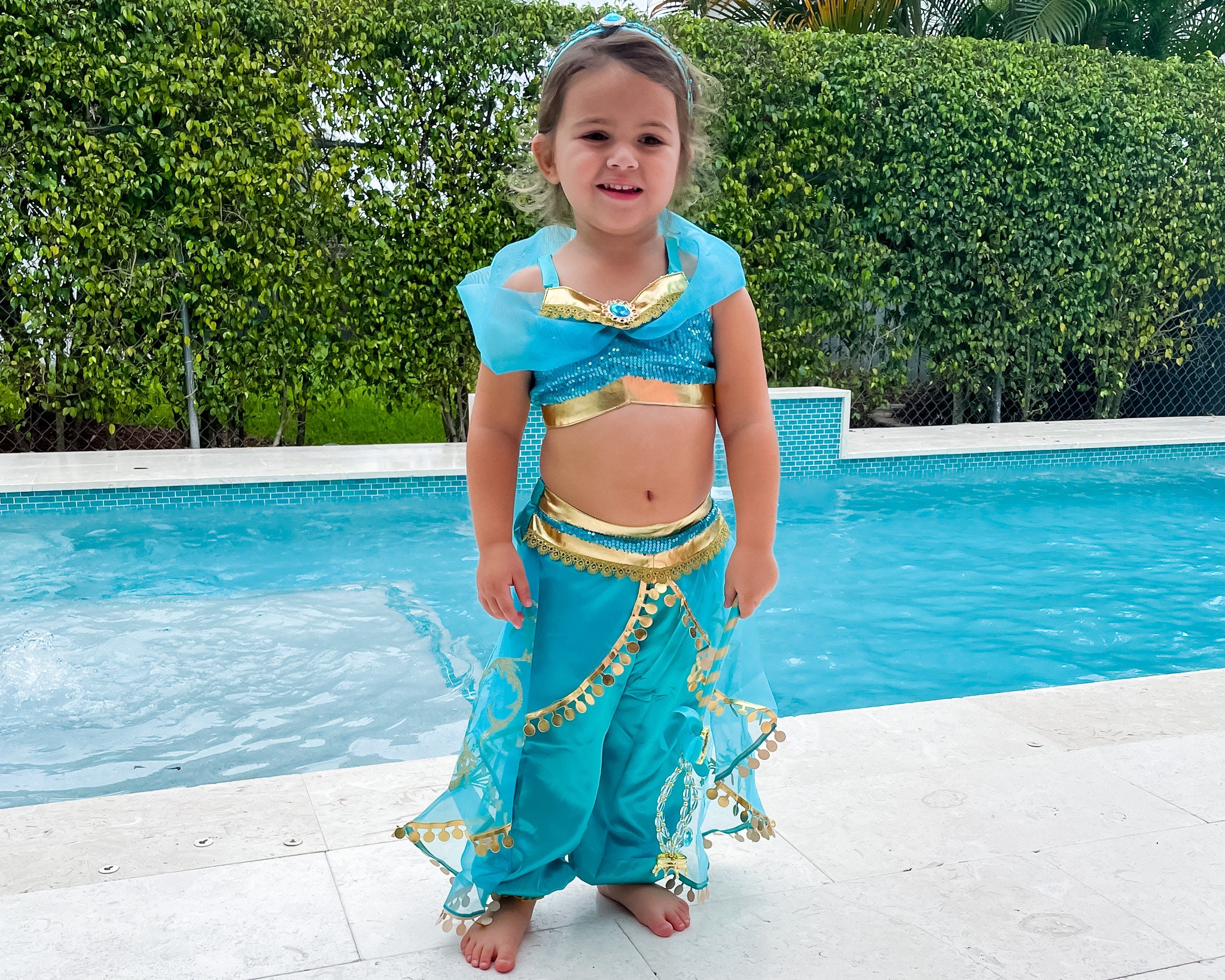 Aladdin Jasmine Teal Deluxe Toddler Costume