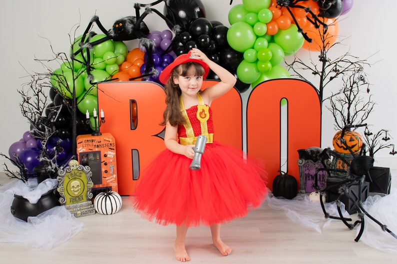Girls Firefighter Costume Dress: Halloween Cosplay image 5