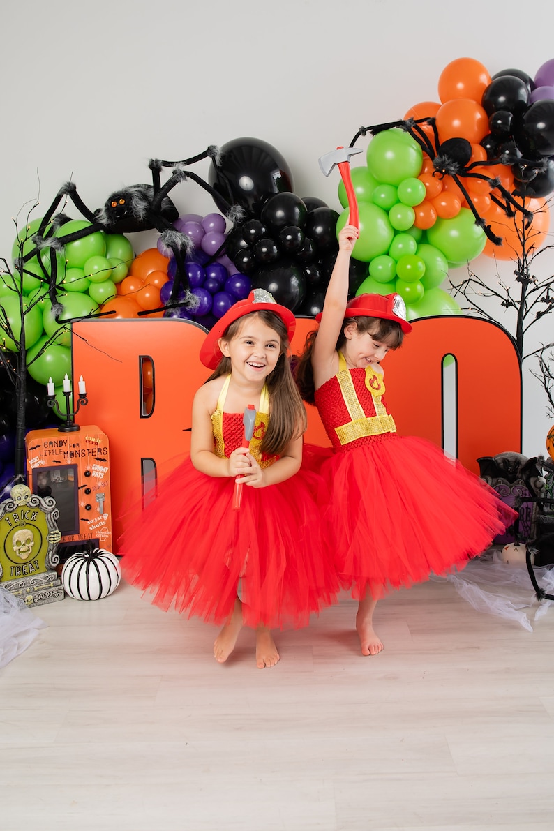 Girls Firefighter Costume Dress: Halloween Cosplay image 7