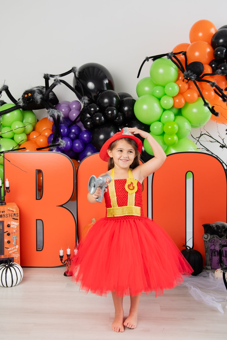 Girls Firefighter Costume Dress: Halloween Cosplay image 4