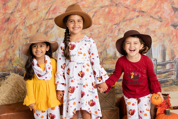 Girl s Thanksgiving Outfit Toddler Girl Thanksgiving Baby Girl Thanksgiving Thankful Outfit Girls Grateful Outfit Turkey Day Outfit Etsy