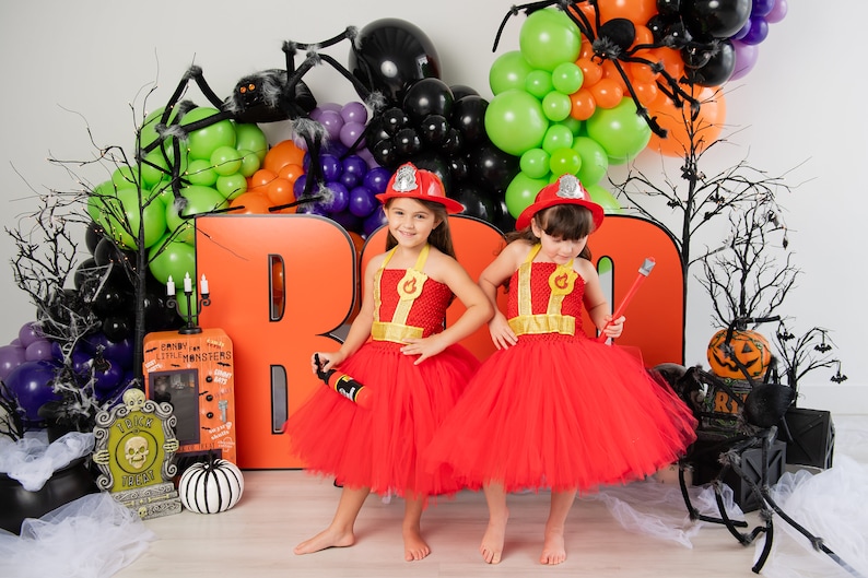 Girls Firefighter Costume Dress: Halloween Cosplay image 8