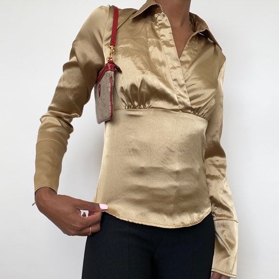 Vintage gold shiny top - image 1