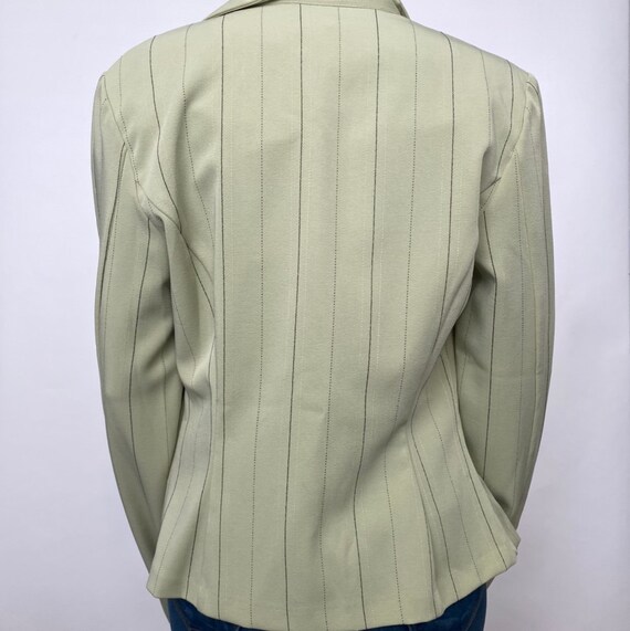 Vintage pinstripe blazer in avocado green - image 3