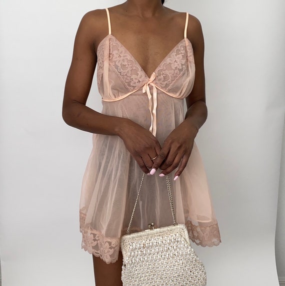 Amazing Vintage Coral Lingerie Slip Dress - image 2