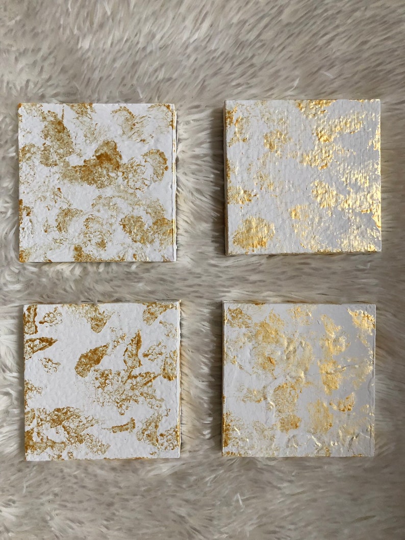Chunky Coasters White /& Gold