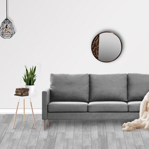 Midnight Gold Round Mirror
