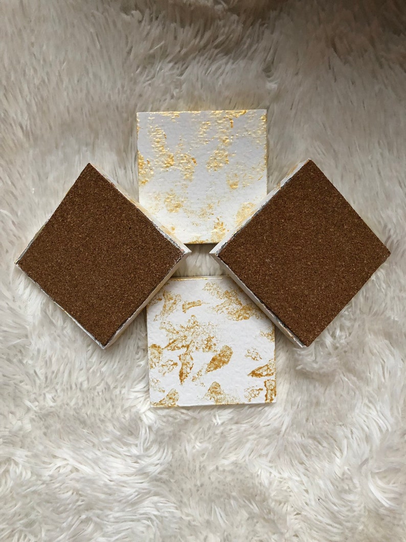 Chunky Coasters White /& Gold