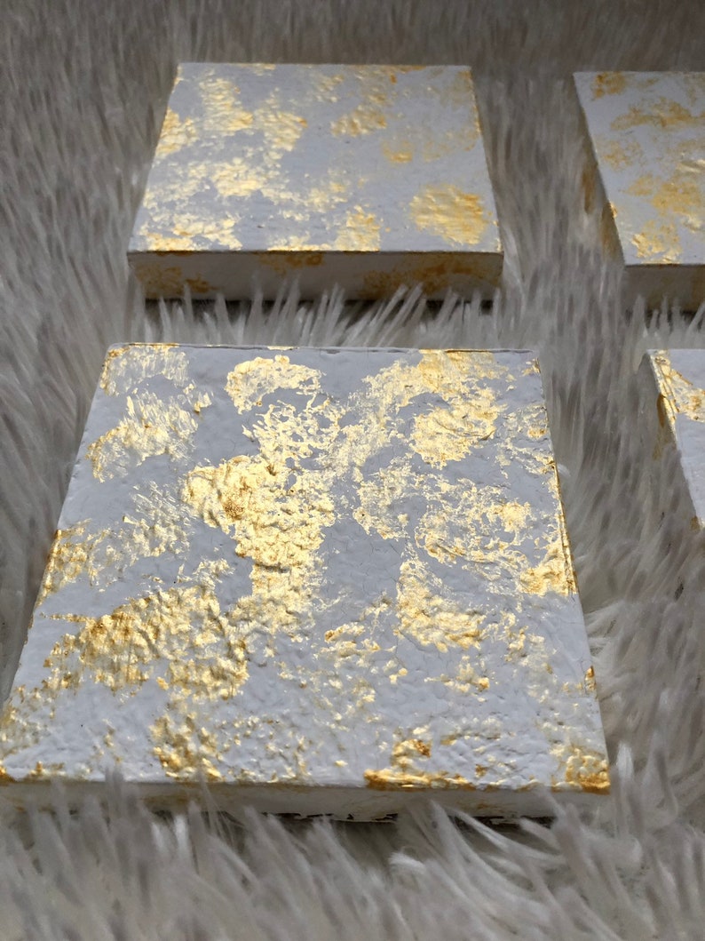 Chunky Coasters White /& Gold