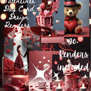 Día de San Valentín Obra de arte digital en 3D Tarjetas de San Valentín amorosas, más de 20 años, diseños de carteles, letras, impresiones para el amor propio