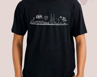 Kölner Skyline T-Shirt schwarz