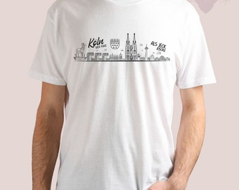 Kölner Skyline T-Shirt weiß
