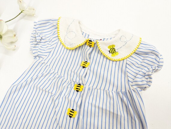 Vintage Bumble Bee Striped Infant Romper - image 3