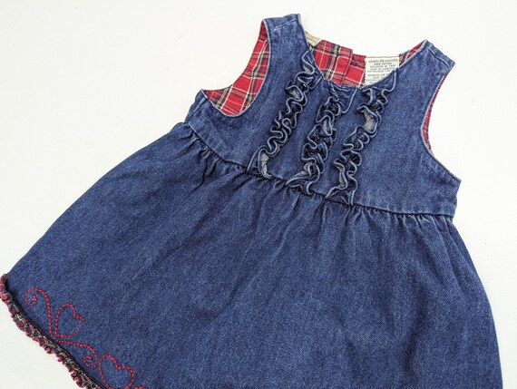 Vintage Faded Glory Blue Denim Infant Dress - image 2