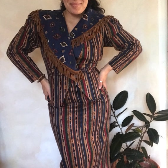 Vintage Go Vicki Western Boho Skirt Set