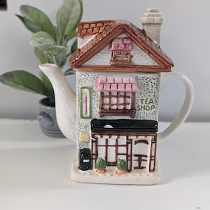 Vintage Tea Shop Ceramic Tea Pot Canister w/Lid