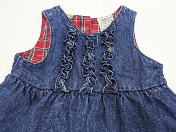 Vintage Faded Glory Blue Denim Infant Dress - image 1