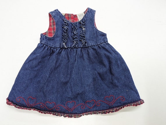 Vintage Faded Glory Blue Denim Infant Dress - image 5