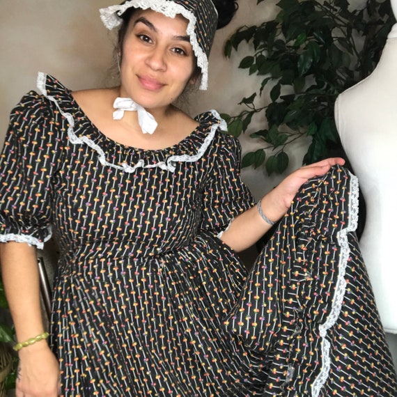 Vintage Prairie Floral Maxi Dress