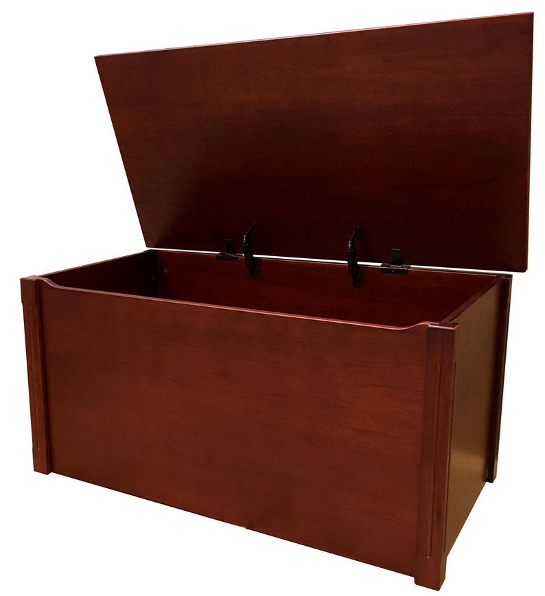 Wood Toy Box Large Cherry Toy Chest Personalized Etsy