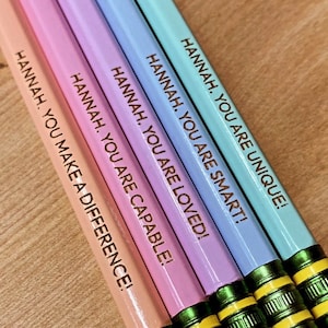 Personalized Affirmation Pencils, Affirmation Pencils, personalized pencils, back to school,  Personalized Ticonderoga