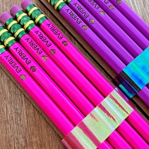 Engraved pencils, custom teacher pencils, personalized pencils, colorful pencils