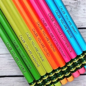 NYASAA Affirmation Pencil Set, Motivational Pencils, Personalized  Compliment Wood Pencils, Pencil Set for Sketching and Drawing,Fun Pencil  Compliment