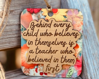 Teacher Appreciation Gift: Engraved Wooden Ornament Keepsake