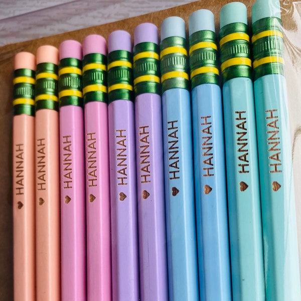 Personalized Pastel Pencils, Engraved Ticonderoga, Teacher Gift