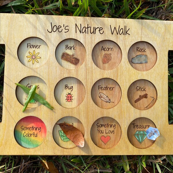 Personalized Scavenger Hunt Board: Nature Walk Educational Game