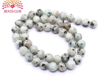 POPPY SEED DALMATION JASPER GEMSTONE DOTTED LOOSE BEADS GRADUATED SET 11 BEADS