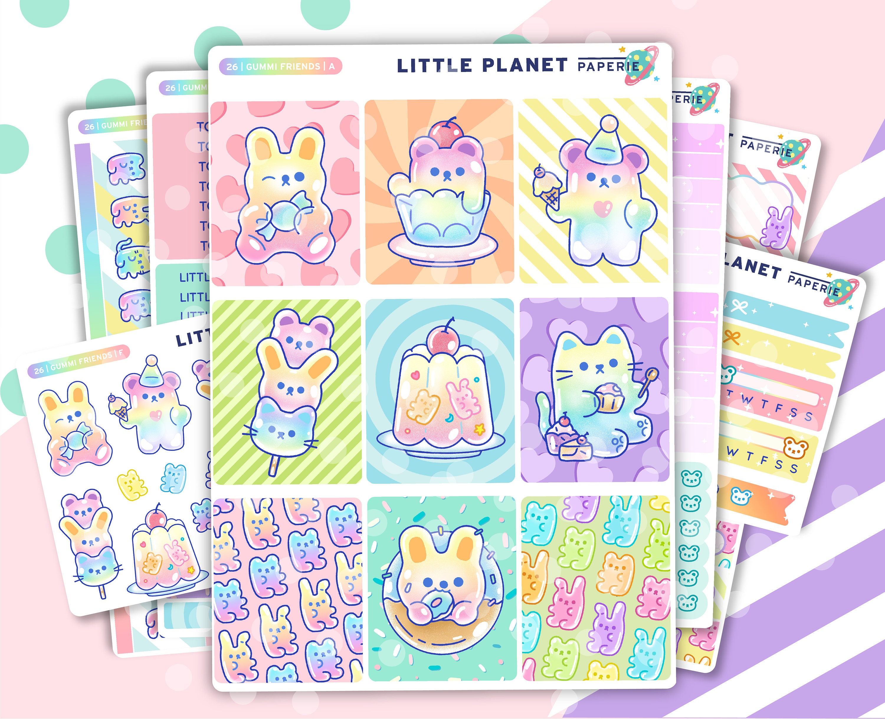 KIT026 ＊ Gummi Friends | Vertical Planner Weekly Kit