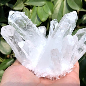 white Aura Quartz Crystal Cluster/Angel Aura Quartz Crystal Cluster/Cluster Titanium Crystal Healing Crystal/Reiki/Meditation/self stand