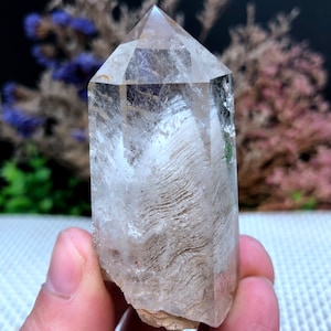 Rare Natural Large Included Garden White Phantom Quartz Tower /Scenic Quartz Point/lodalite/energy stone/healing crystal/special gift