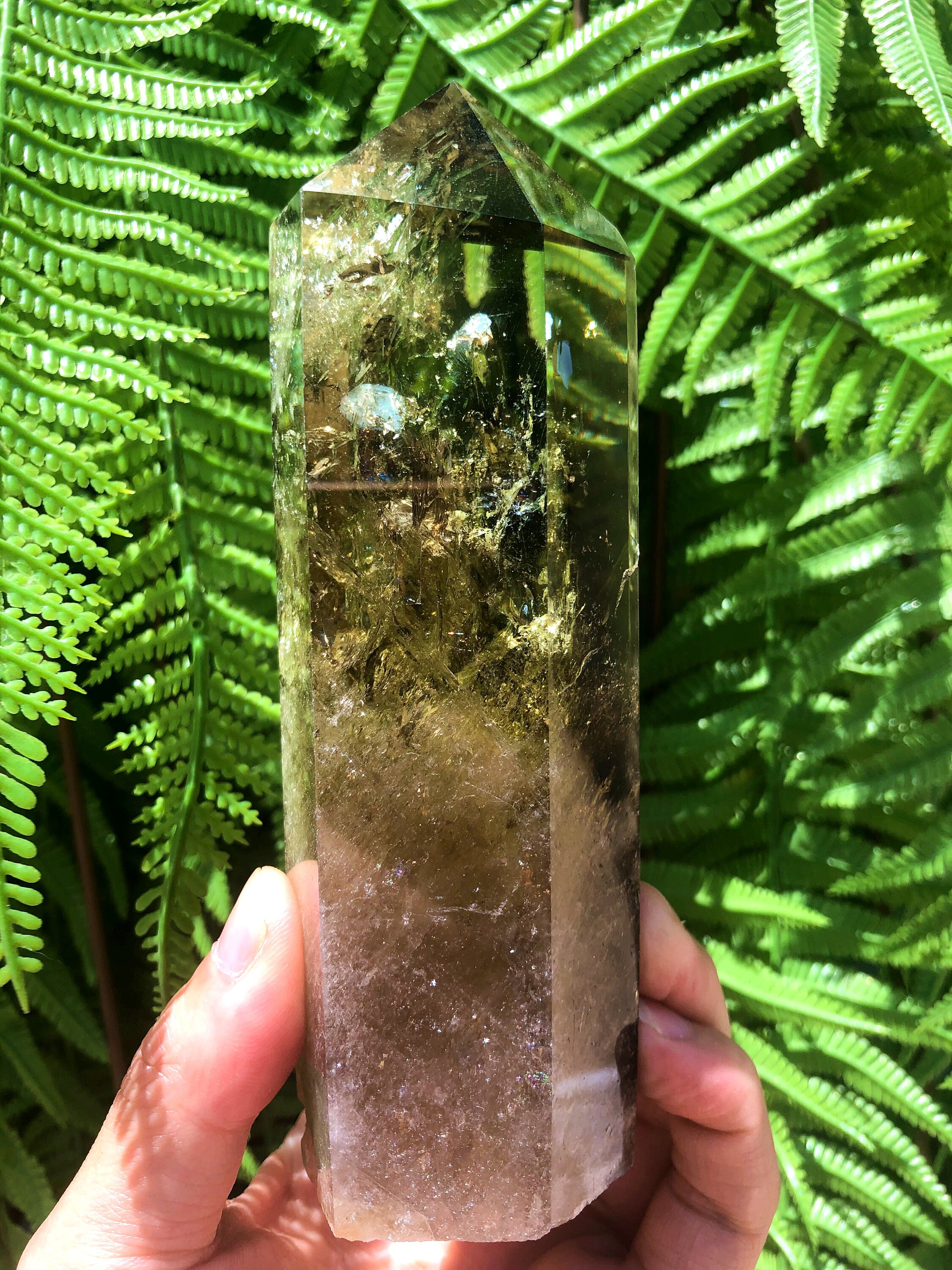 Natural Large Transparent Headed Yellow Citrine Crystal Quartz Point/Citrine Tower/Special Gift/Healing Crystal/Feng Shui /Energy Stone