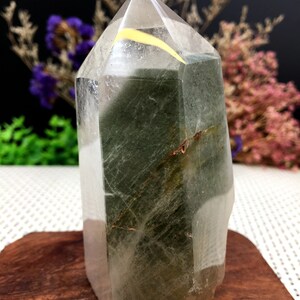 Rare Natural Large Included Garden Green Phantom Quartz Tower /Scenic Quartz Point/lodalite/energy stone/healing crystal/special gift
