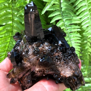 Top Large Raw black Crystal Cluster/Black Quartz Cluster/Quartz Cluster/Rough Black Abundance Crystal Plate/Healing Crystal/Energy