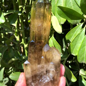 Large Raw White crystal + yellow Crystal Cluster/Black Quartz Cluster/Quartz Cluster/Black Abundance Crystal /Reiki/Meditation/self stand