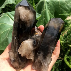 Top Large Raw black Crystal Cluster/Black Quartz Cluster/Quartz Cluster/Rough Black Abundance Crystal Plate/Healing Crystal/Energy