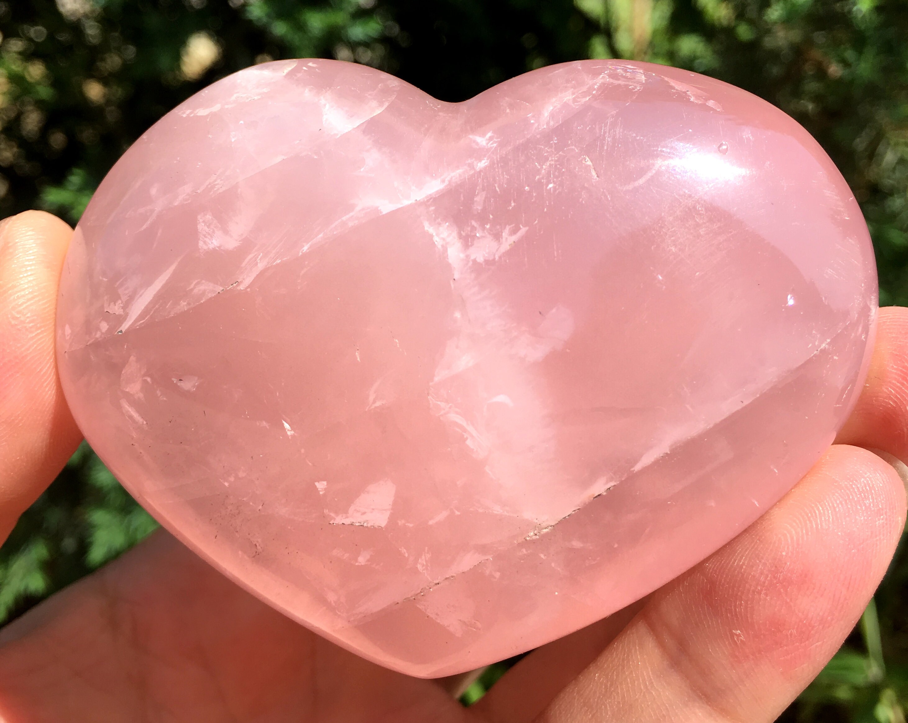 Clear Rainbow Rose Quartz Crystal heart/Pink Quartz Crystal Etsy