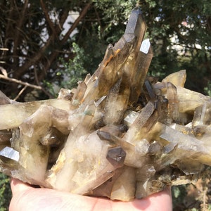 Top Large Raw black Crystal Cluster/Black Quartz Cluster/Quartz Cluster/Rough Black Abundance Crystal Plate/Healing Crystal/Energy