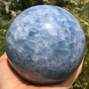 Large Natural Blue Celestite Crystal Quartz ball / kyanite Sphere/Crystal Specimen/ Crystal Energy/meditation/Chakra/Healing/Gems Minerals