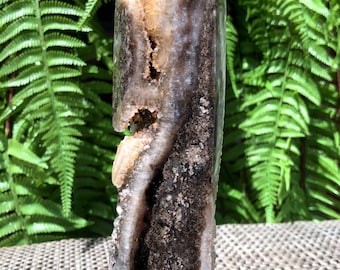 Punto de piedra de geoda de ágata natural/Rocas de piedra de ágata/Grupo de drusa de ágata/Especímenes de minerales/Decoración de spa de oficina en casa/Altar/Reiki/Meditación