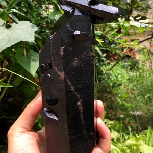 Top Large Raw black Crystal Cluster/Black Quartz Cluster/Quartz Cluster/Rough Black Abundance Crystal Plate/Healing Crystal/Energy