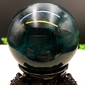 Natural Extra Large Green Fluorite Crystal Quartz Sphere/Clear Green Fluorite Ball/Healing Stone/Reiki/Chakra/Zen/Decoration/Gift for Her