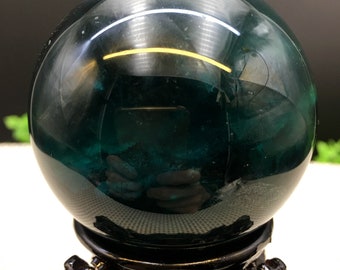 Natural Extra Large Green Fluorite Crystal Quartz Sphere/Clear Green Fluorite Ball/Healing Stone/Reiki/Chakra/Zen/Decoration/Gift for Her