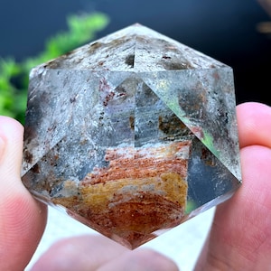 Rare Natural Large Included Garden Green+brown Phantom Quartz Tower /Scenic Quartz Point/lodalite/energy stone/healing crystal/special gift